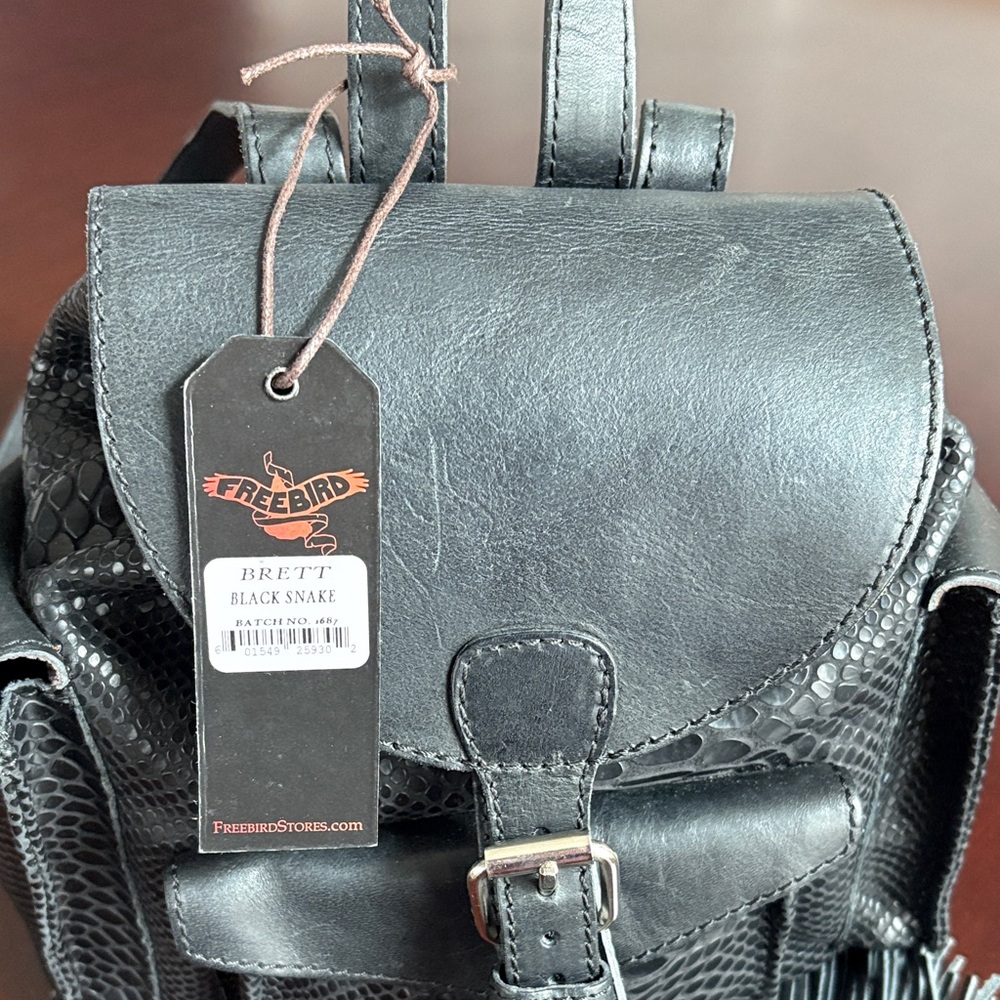 Freebird Charcoal Snake Print Backpack - Picture 4 of 14